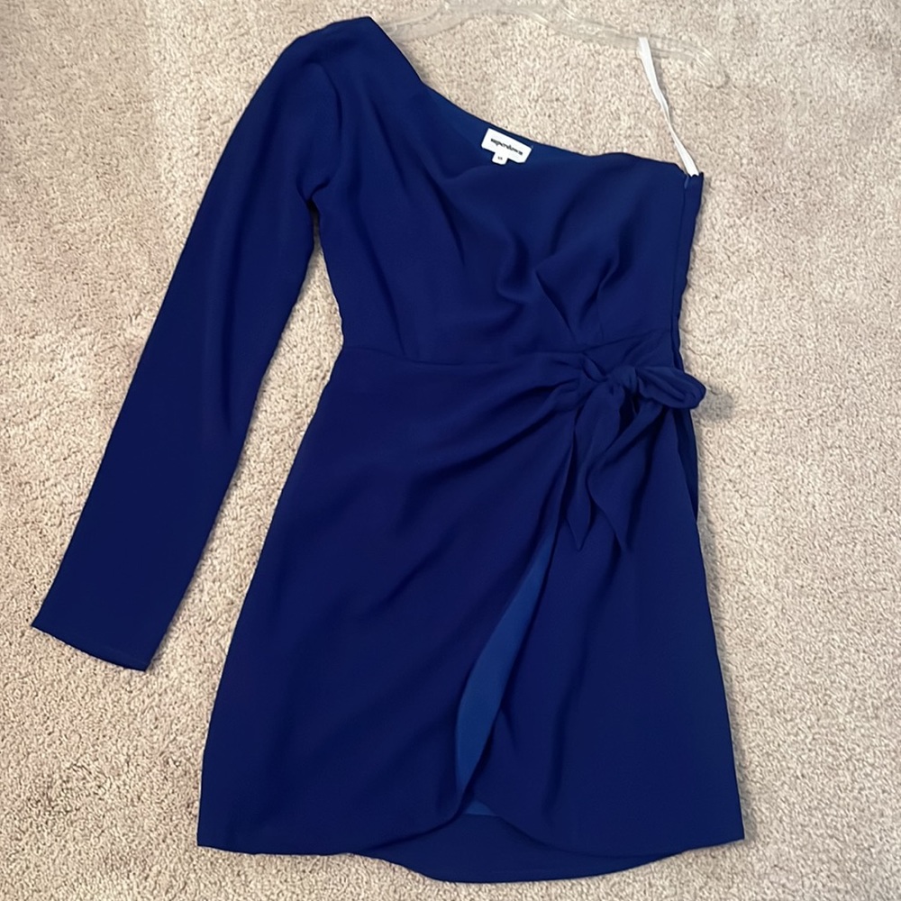 Superdown - One Sleeve Royal Blue Mini Dress
